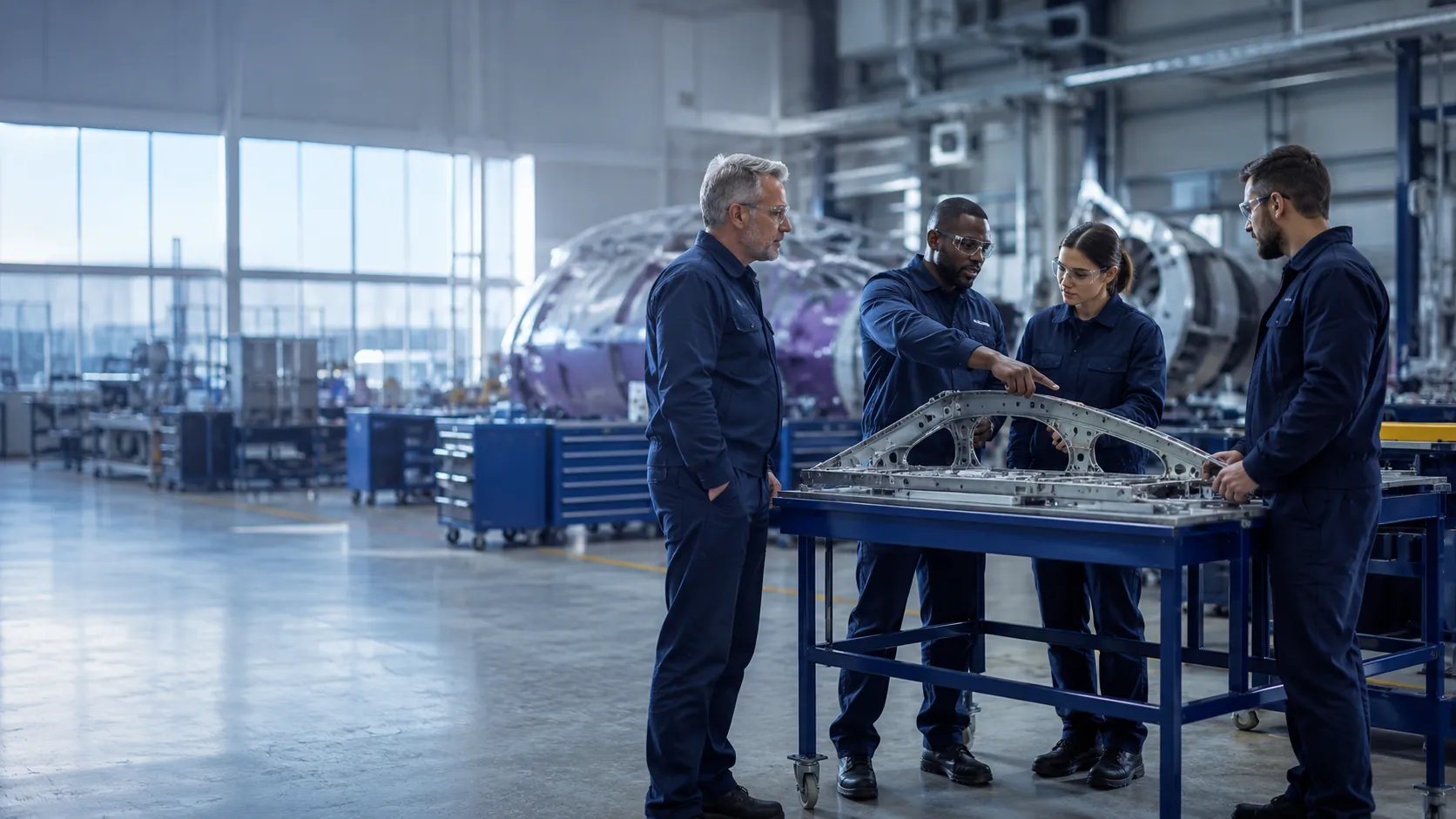 Une équipe de professionnels opérationnels sur un site industriel
